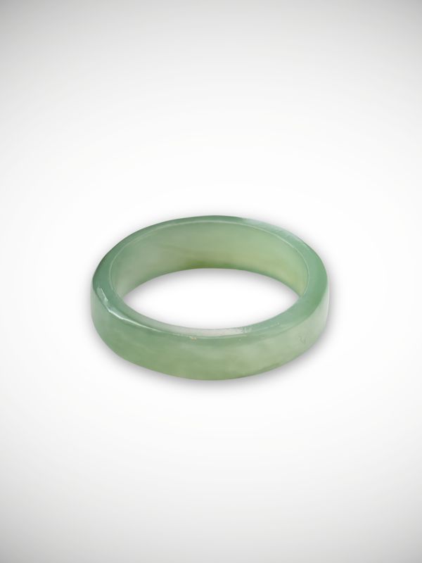 Moko Pounamu Flat Band Ring Genuine NZ Inanga Greenstone - Whareponga