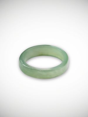 Moko Pounamu Flat Band Ring Genuine NZ Inanga Greenstone - Whareponga