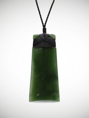 Moko Pounamu Toki NZ Genuine Kawakawa Flower Greenstone - Kairaki