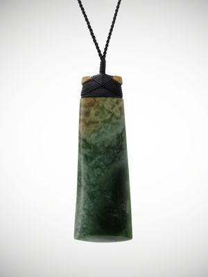 Moko Pounamu Toki NZ Genuine Kawakawa Flower Greenstone - Kairara