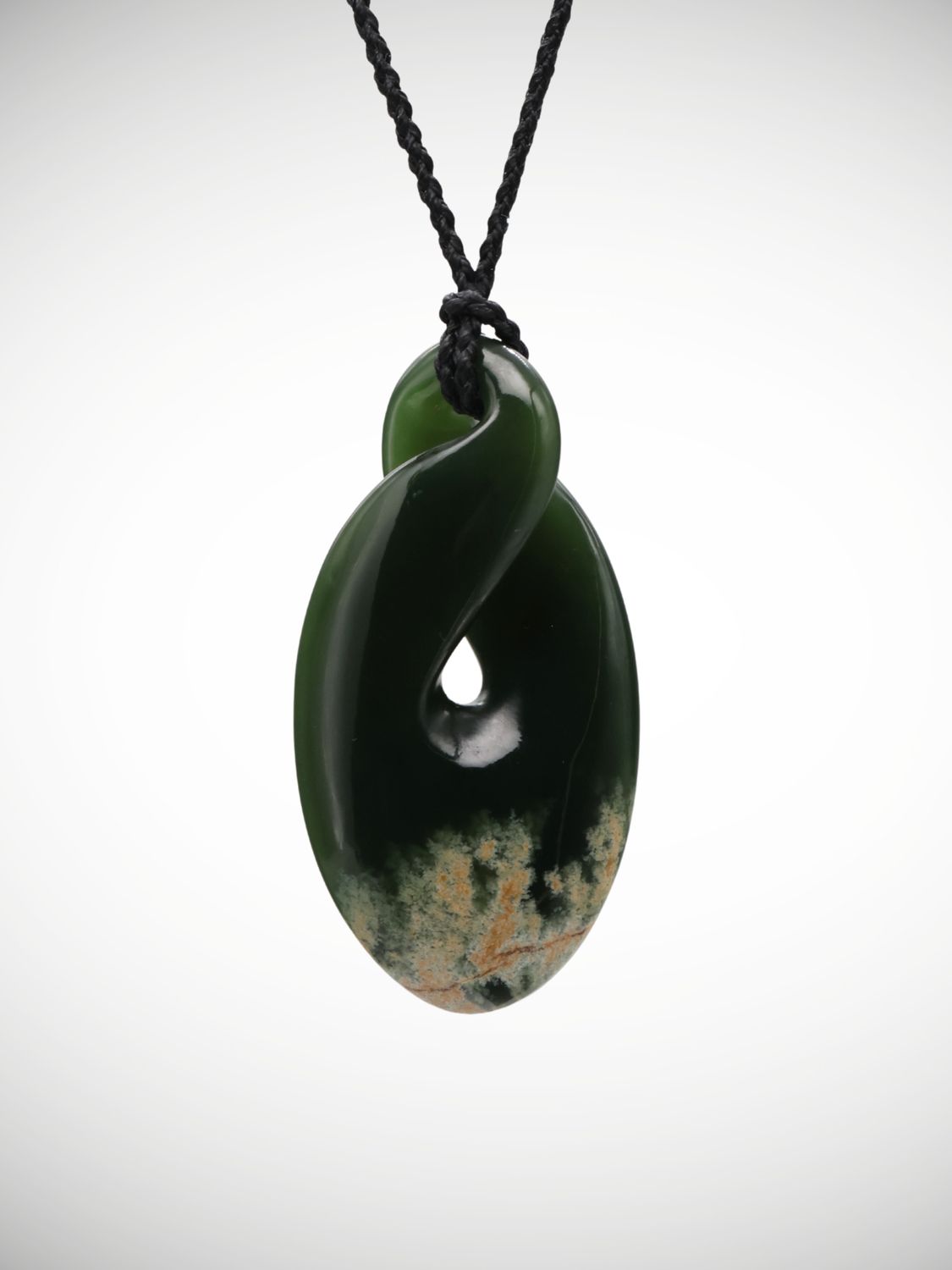 Moko Pounamu Single Pikorua Genuine  NZ Kawakawa Flower Greenstone - Kaiparoro