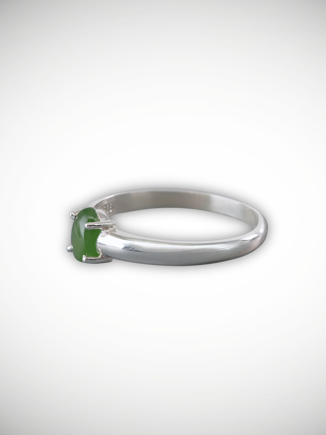 Moko Pounamu Genuine NZ Kahurangi Greenstone & Sterling Silver Ring - Kaipuke