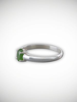 Moko Pounamu Genuine NZ Kahurangi Greenstone & Sterling Silver Ring - Kaipuke