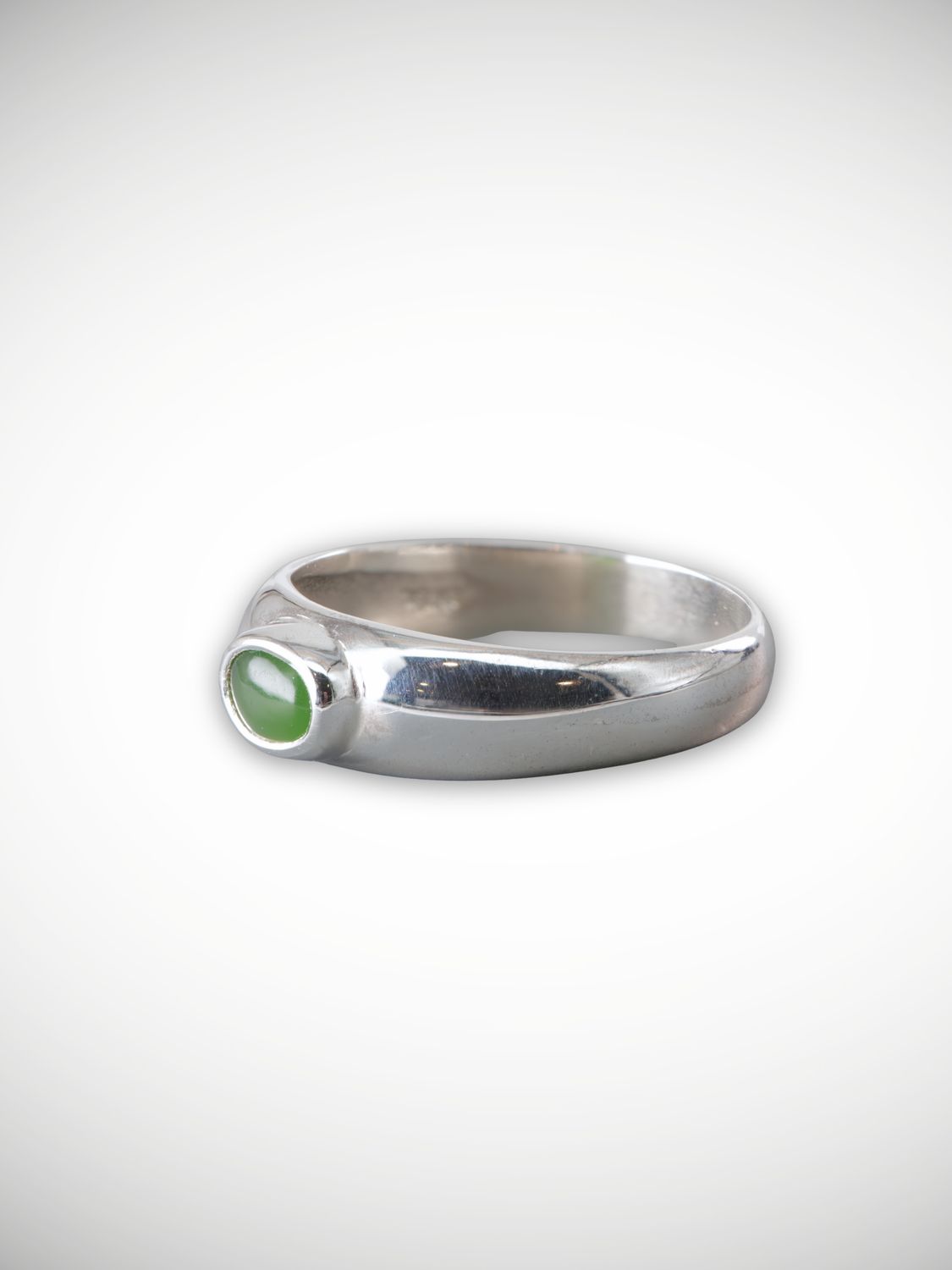 Moko Pounamu Genuine NZ Kahurangi Greenstone & Sterling Silver Ring - Kaipupu