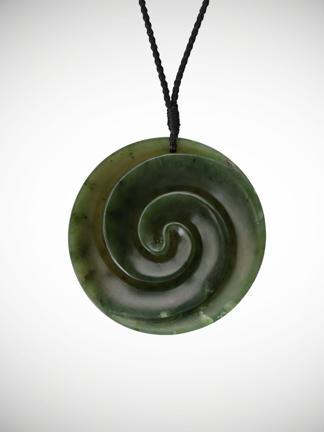 Moko Pounamu Double  Koru Genuine NZ Kawakawa Greenstone - Kaimata