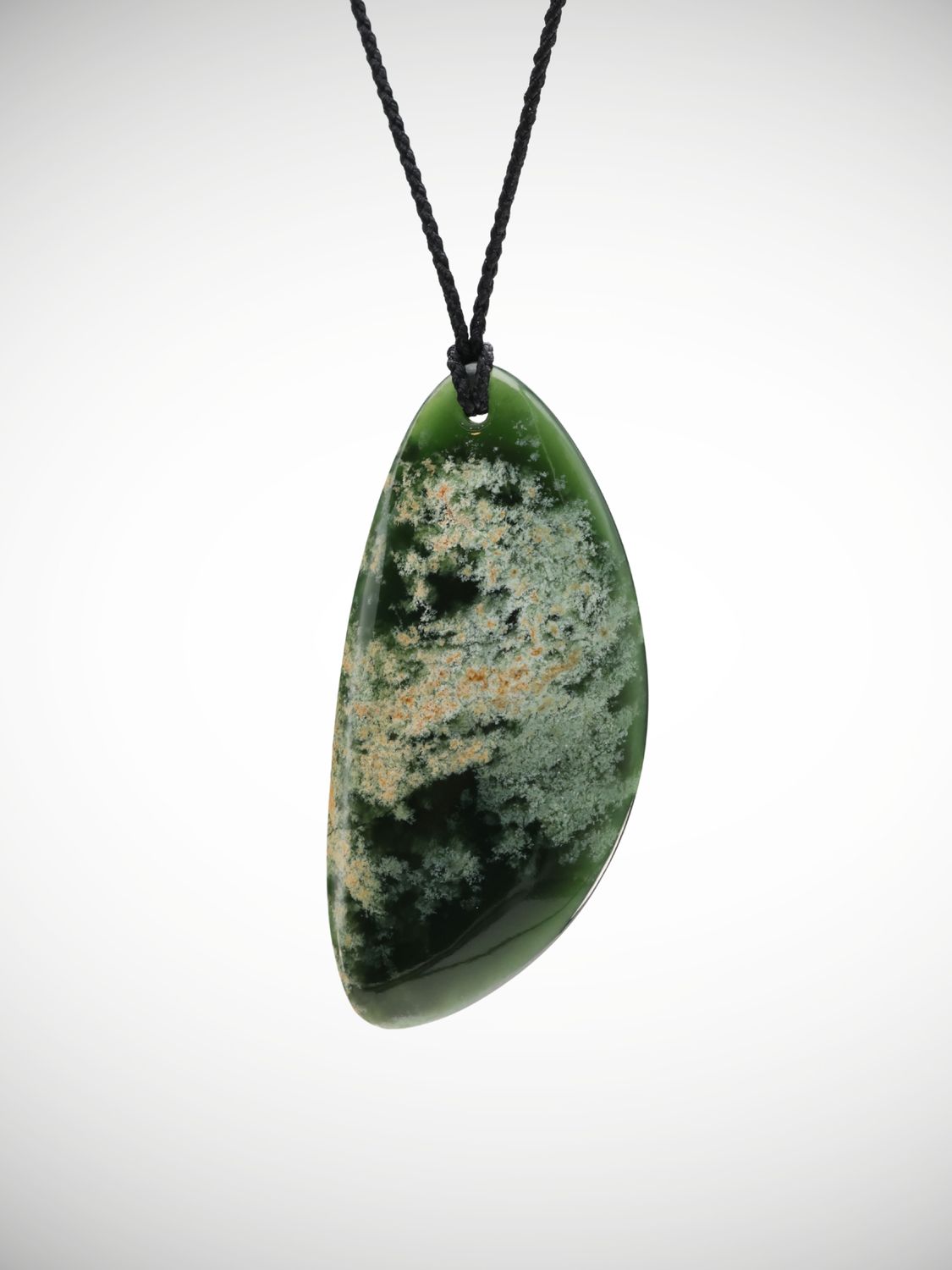 Moko Pounamu Roimata (Teardrop) NZ Genuine Kawakawa Flower Greenstone - Awaiti