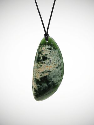 Moko Pounamu Roimata (Teardrop) NZ Genuine Kawakawa Flower Greenstone - Awaiti