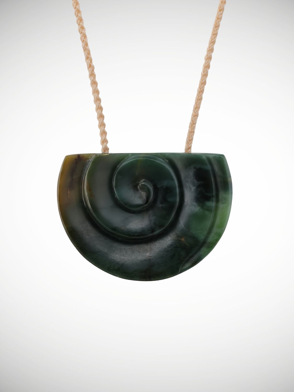 Moko Pounamu Koru Genuine NZ Kawakawa Greenstone - Aranui