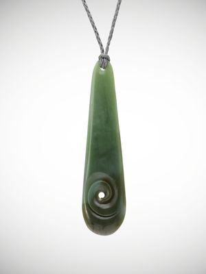 Moko Pounamu Kuru &  Koru Genuine NZ Inanga Greenstone - Kairua