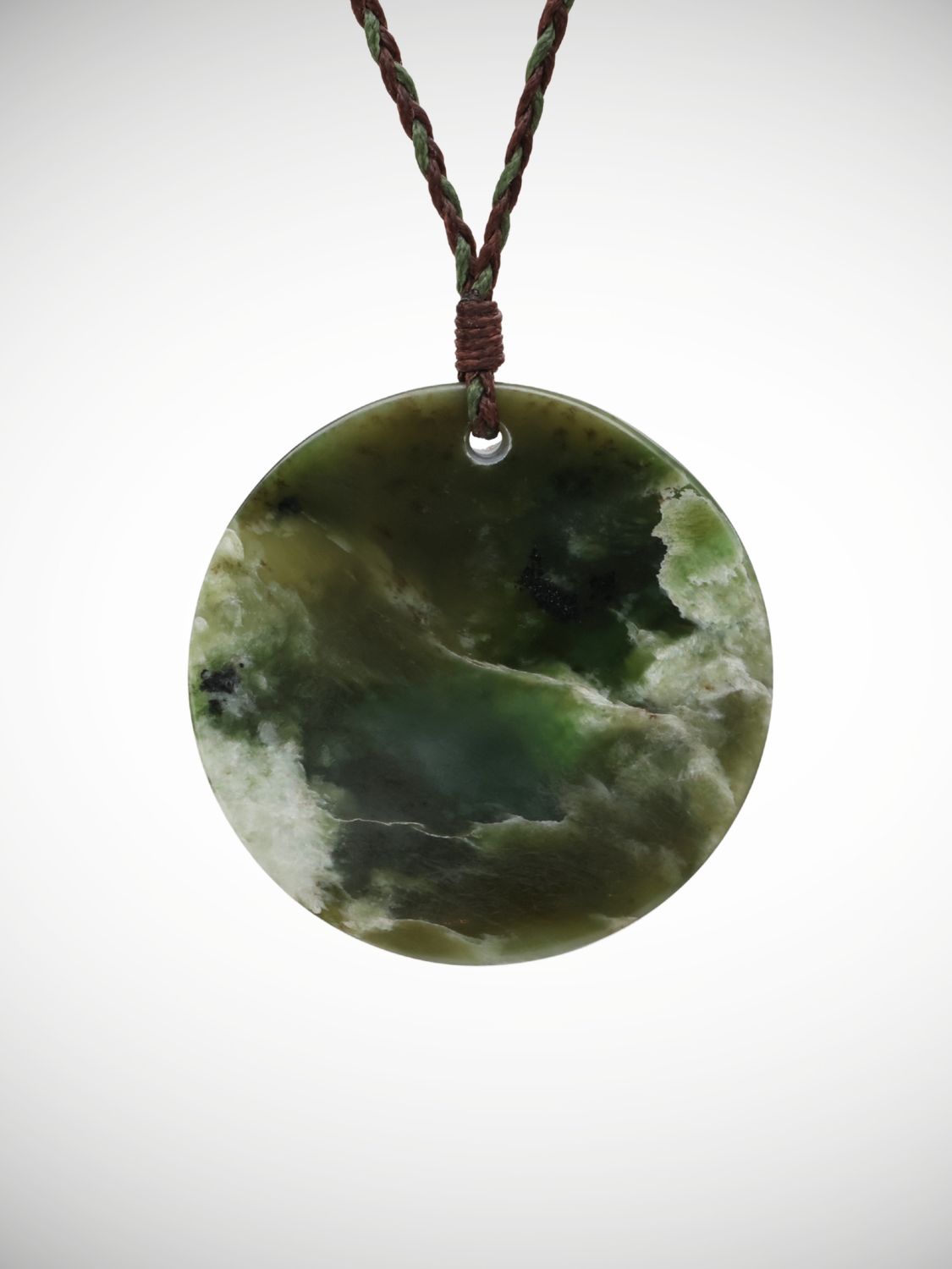 Moko Pounamu Porohita Disc Genuine NZ Kahotea Greenstone - Hukanui