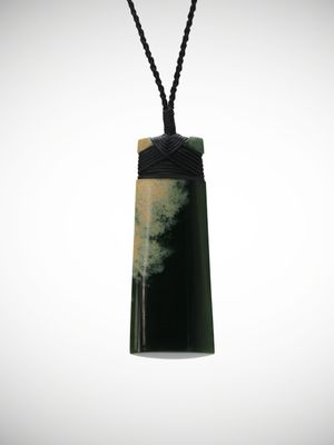 Moko Pounamu Toki NZ Genuine Kawakawa Flower Greenstone - Kaimiro