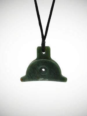 Moko Pounamu Shepherds Whistle Genuine NZ Kawakawa Greenstone - Ararimu