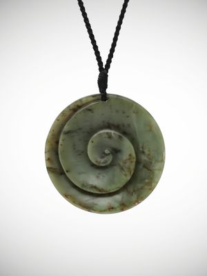 Moko Pounamu Koru Genuine NZ Totoweka Greenstone - Kaiata Moko Pounamu Koru Genuine NZ Totoweka Greenstone - Kaiata