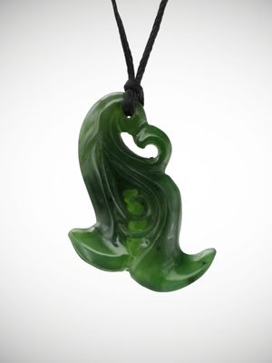 Moko Pounamu Kowhai Flower Design Genuine NZ Kahurangi Greenstone - Ararata
