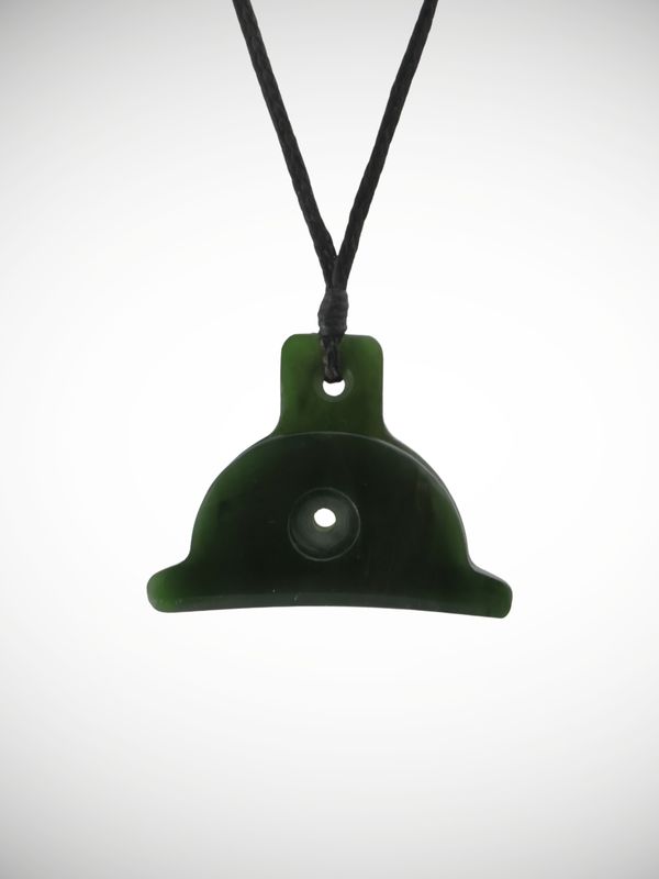 Moko Pounamu Shepherds Whistle Genuine NZ Kawakawa Greenstone - Aukati