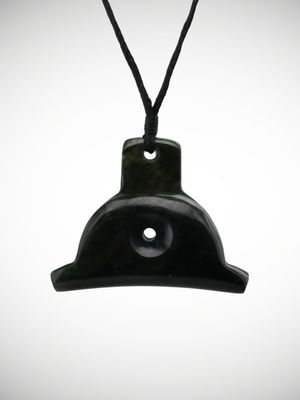 Moko Pounamu Shepherds Whistle Genuine NZ Kawakawa Greenstone - Awaiti