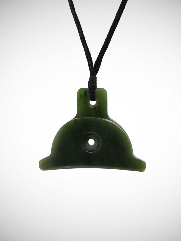 Moko Pounamu Shepherds Whistle Genuine NZ Kawakawa Greenstone - Awakino
