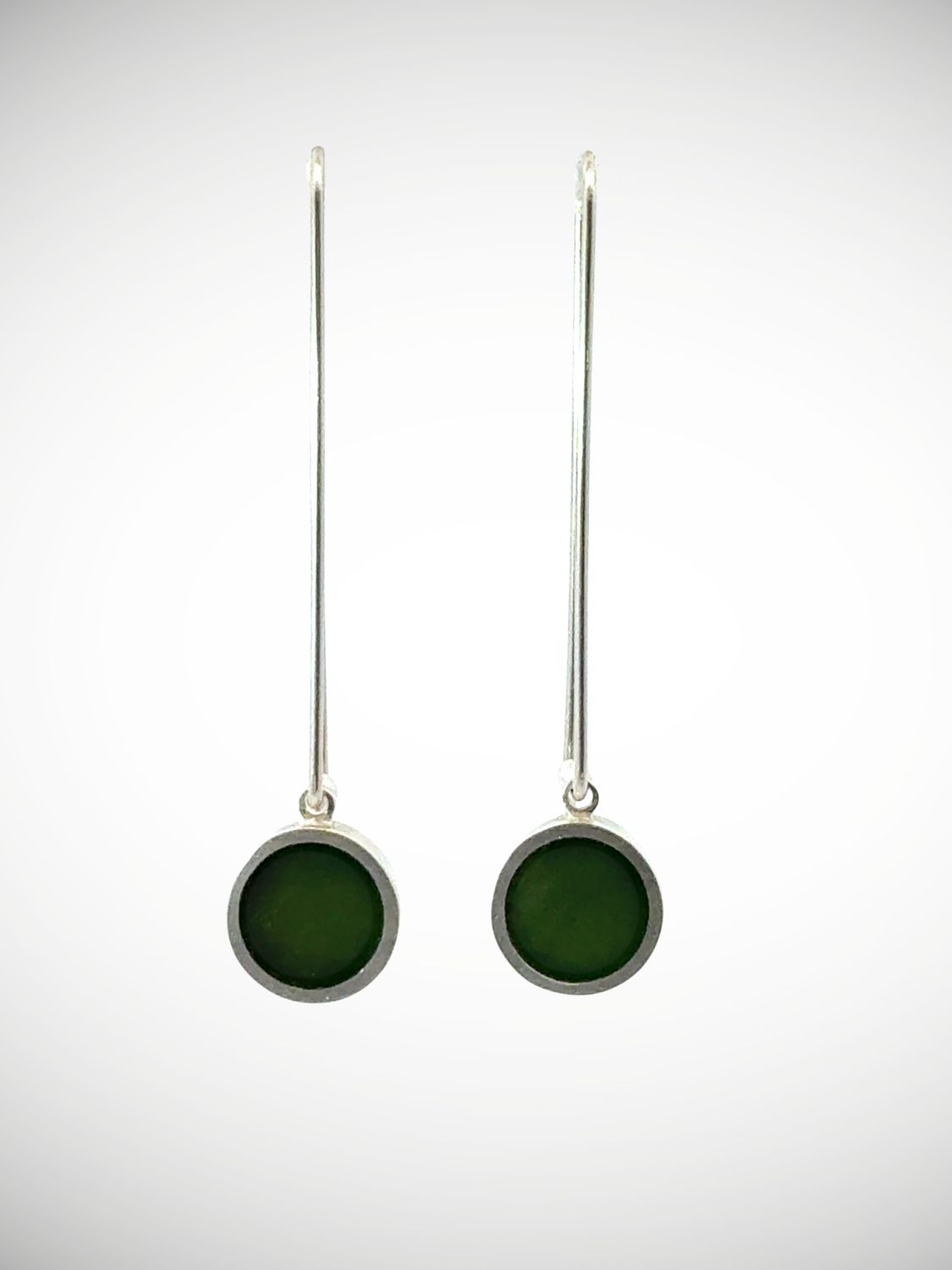 Moko Pounamu Genuine NZ Greenstone & Sterling Silver Earrings CH12-P