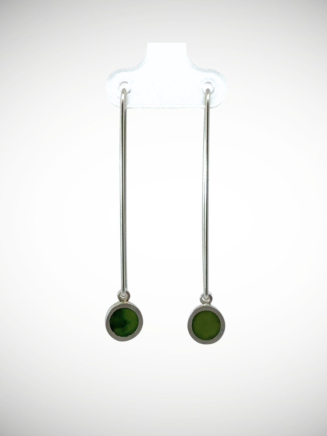 Moko Pounamu Genuine NZ Greenstone & Sterling Silver Small Earrings CG8-P