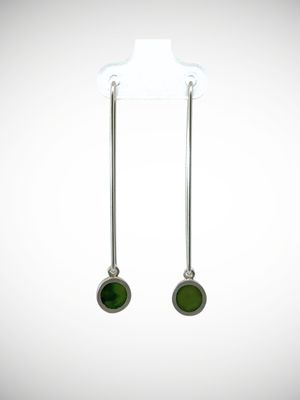 Moko Pounamu Genuine NZ Greenstone & Sterling Silver Small Earrings CG8-P