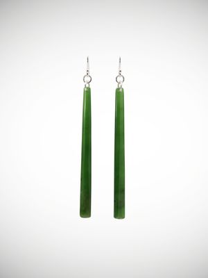 Moko Pounamu Genuine NZ Kahurangi Greenstone & Sterling Silver Earrings - Aoroa