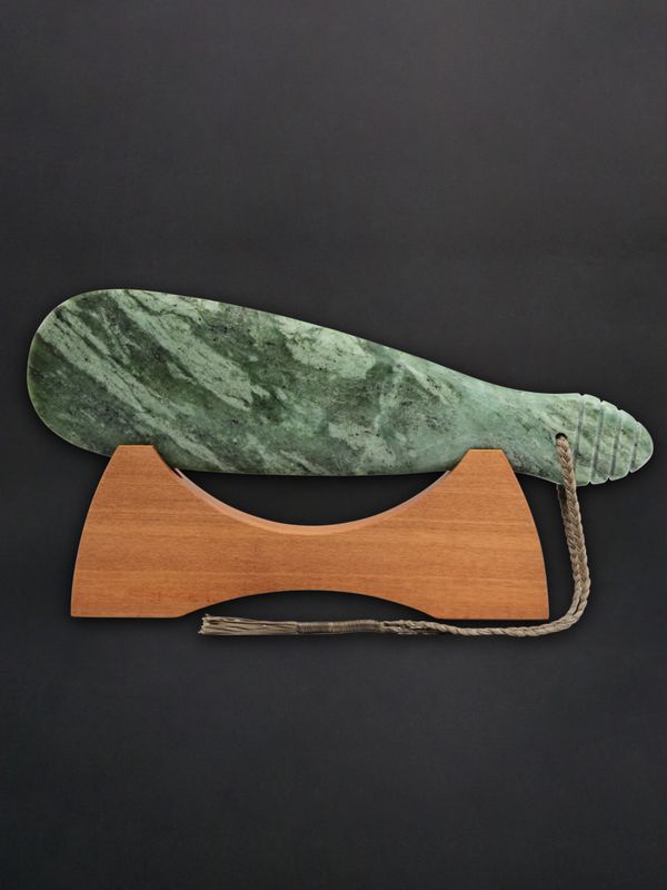 Moko Pounamu Mere Genuine NZ Kokopu Greenstone - Mangamahu