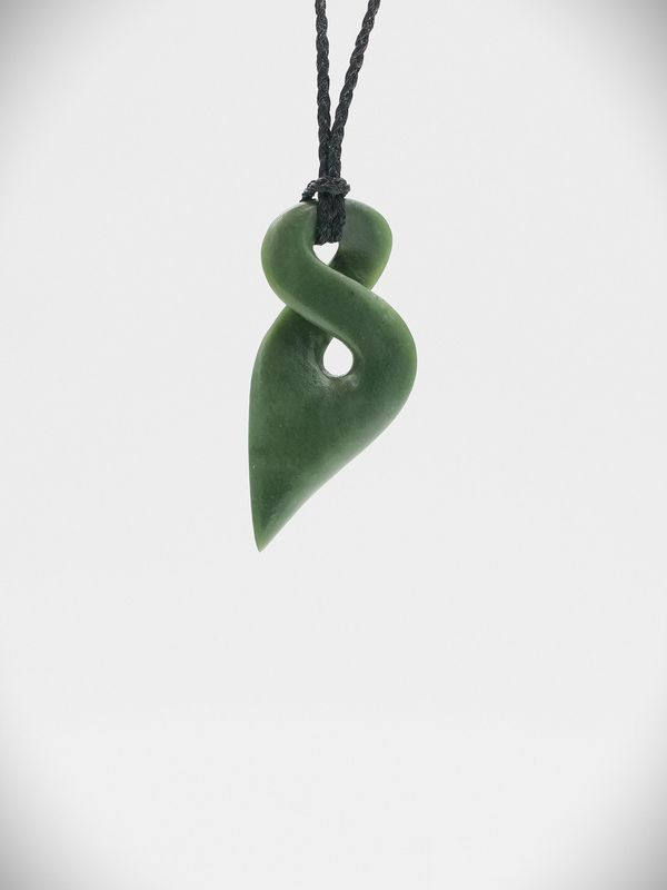 Moko Pounamu Pikorua (Twist) NZ Genuine Kawakawa Greenstone - Oueroa