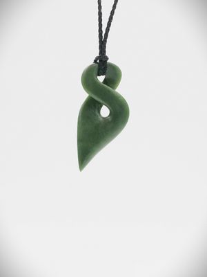 Moko Pounamu Pikorua (Twist) NZ Genuine Kawakawa Greenstone - Oueroa