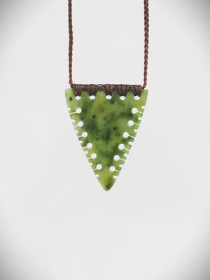 Moko Pounamu Rei Niho NZ Genuine Kawakawa Greenstone - Ahititi Moko Pounamu Rei Niho NZ Genuine Kawakawa Greenstone - Ahititi