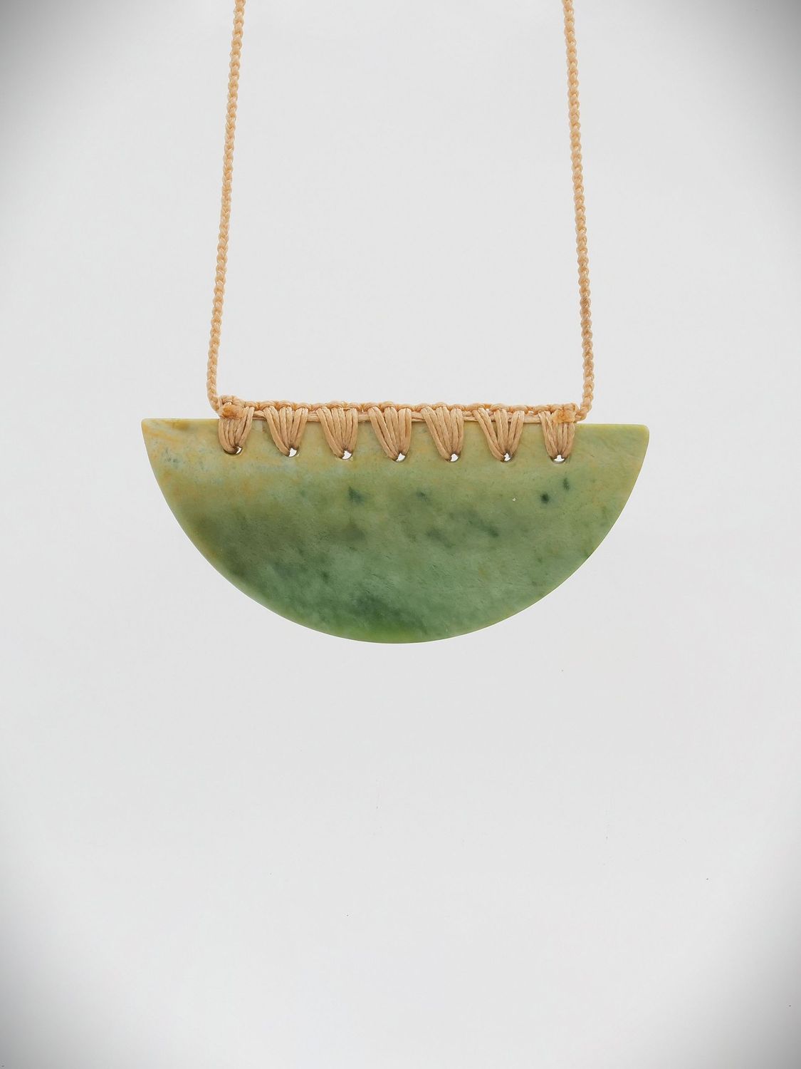 Moko Pounamu Kouma (Breastplate) NZ Genuine Auhunga Greenstone - Waitaanga