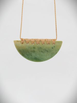 Moko Pounamu Kouma (Breastplate) NZ Genuine Auhunga Greenstone - Waitaanga