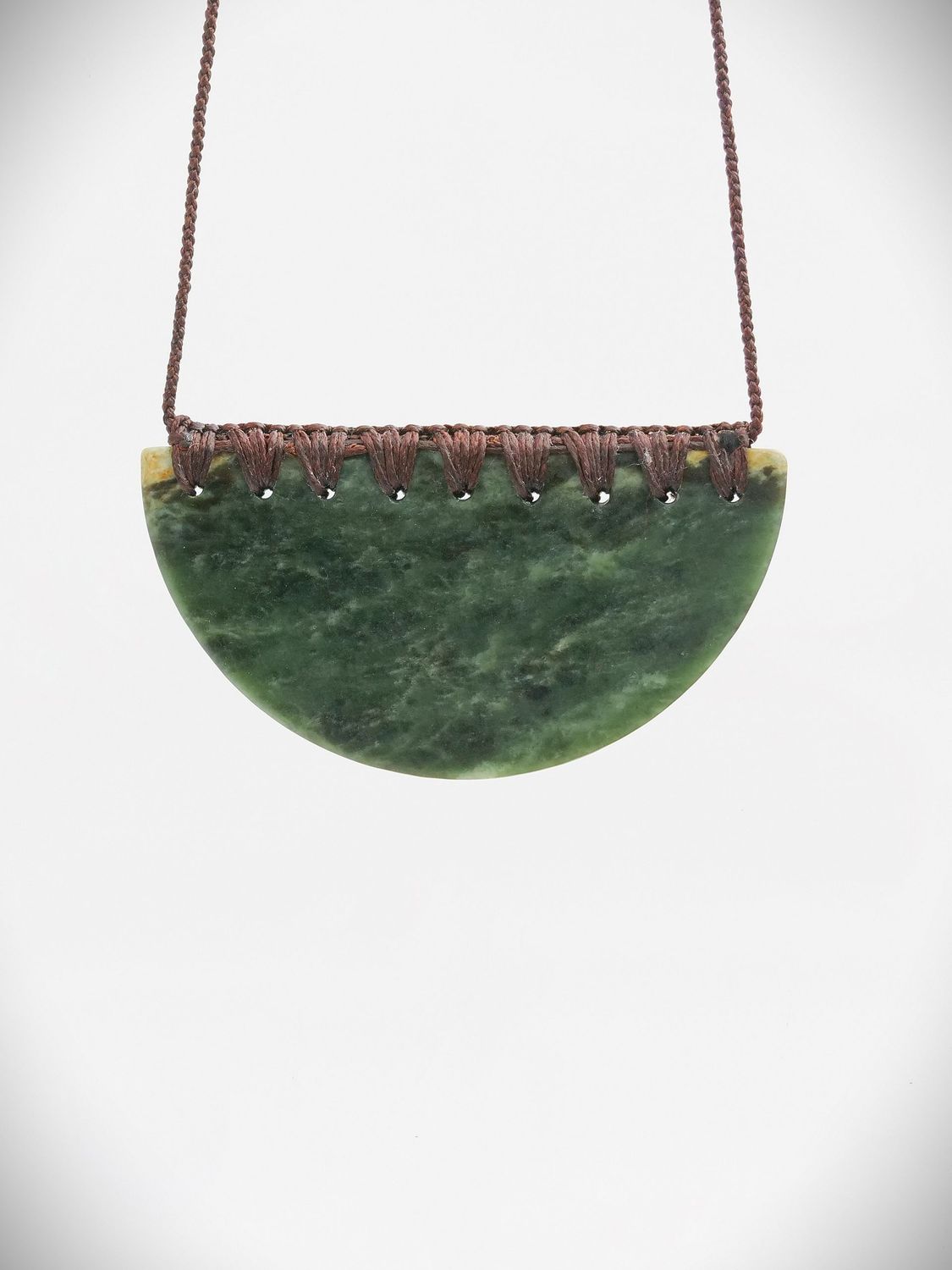 Moko Pounamu Kouma (Breastplate) NZ Genuine Kawakawa Greenstone - Waiiti