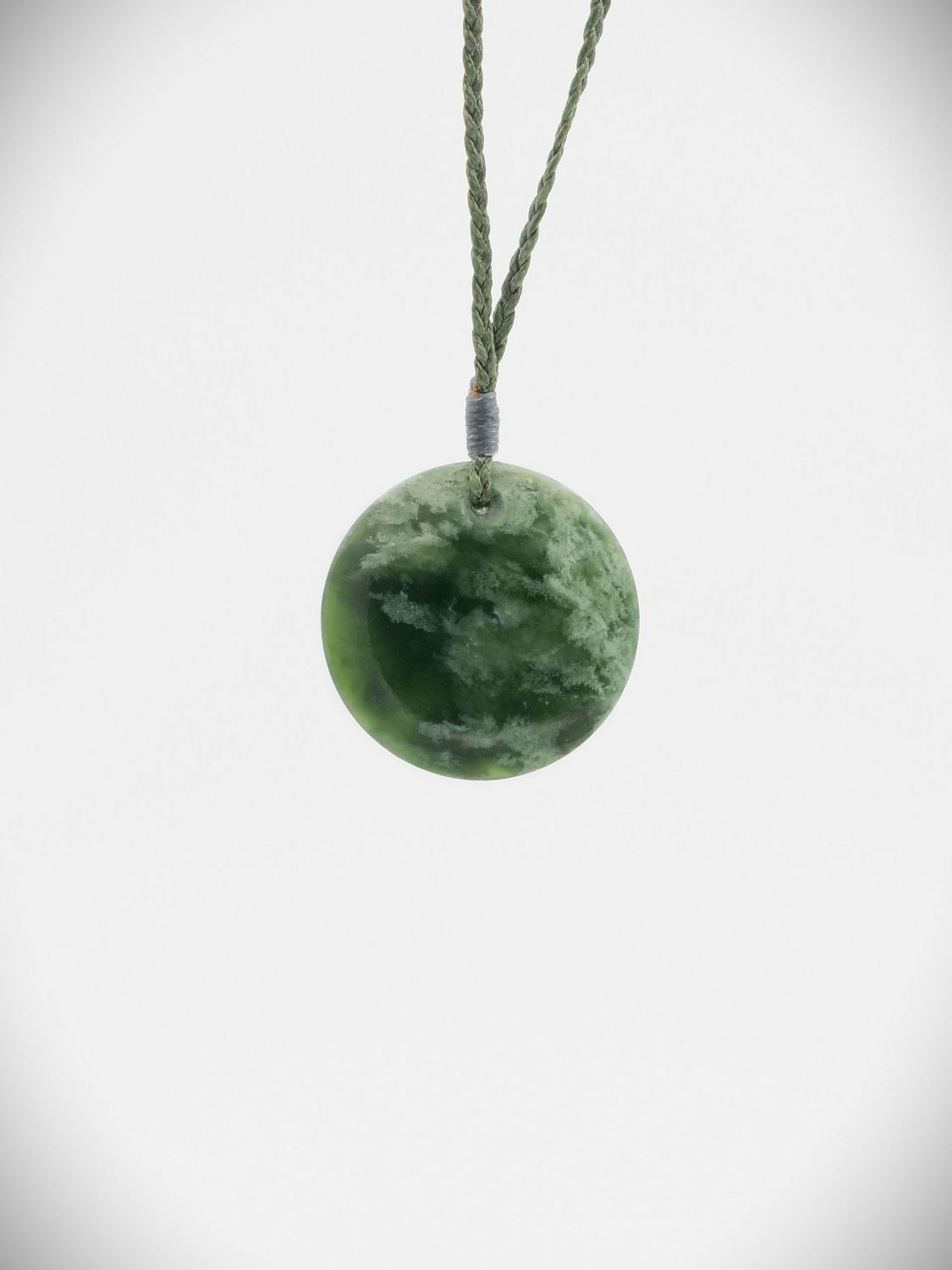 Moko Pounamu Porohita (Disc) NZ Genuine Kawakawa Flower Greenstone - Tahora