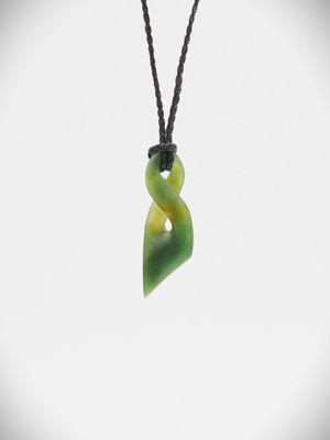 Moko Pounamu Pikorua (Twist) NZ Genuine Kawakawa Greenstone - Matawhero