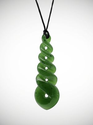 Moko Pounamu Quintuple Pikorua (Twist) NZ Genuine Kahurangi Greenstone - Kairara