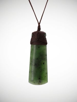Moko Pounamu Toki Genuine NZ Kawakawa Greenstone - Kaitakata