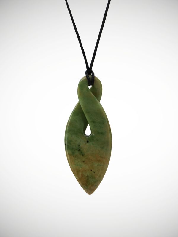 Moko Pounamu Pikorua (Twist) Genuine NZ Marsden Flower Greenstone - Kararoa