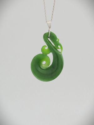 Moko Pounamu Manaia NZ Genuine Kahurangi Greenstone - Mangatuna
