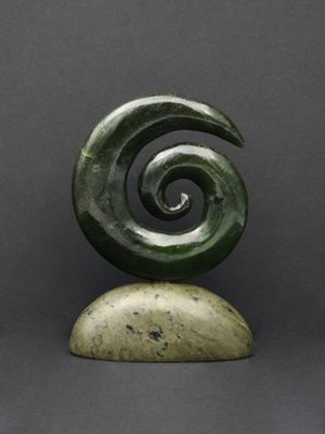 Moko Pounamu Koru NZ Genuine Kawakawa Greenstone - Paretai