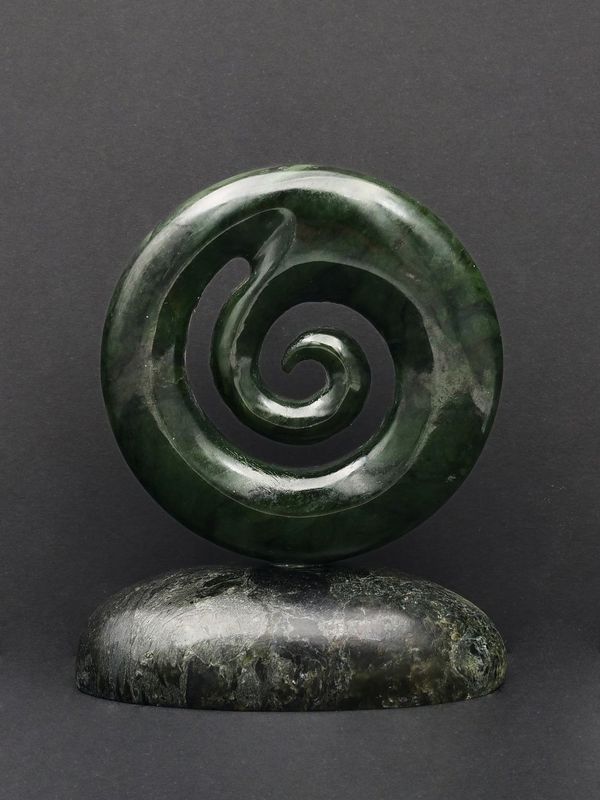 Moko Pounamu Koru NZ Genuine Kawakawa Serpentinite Greenstone - Tauwhareparae