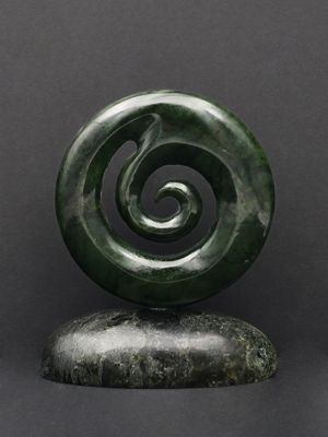 Moko Pounamu Koru NZ Genuine Kawakawa Serpentinite Greenstone - Tauwhareparae