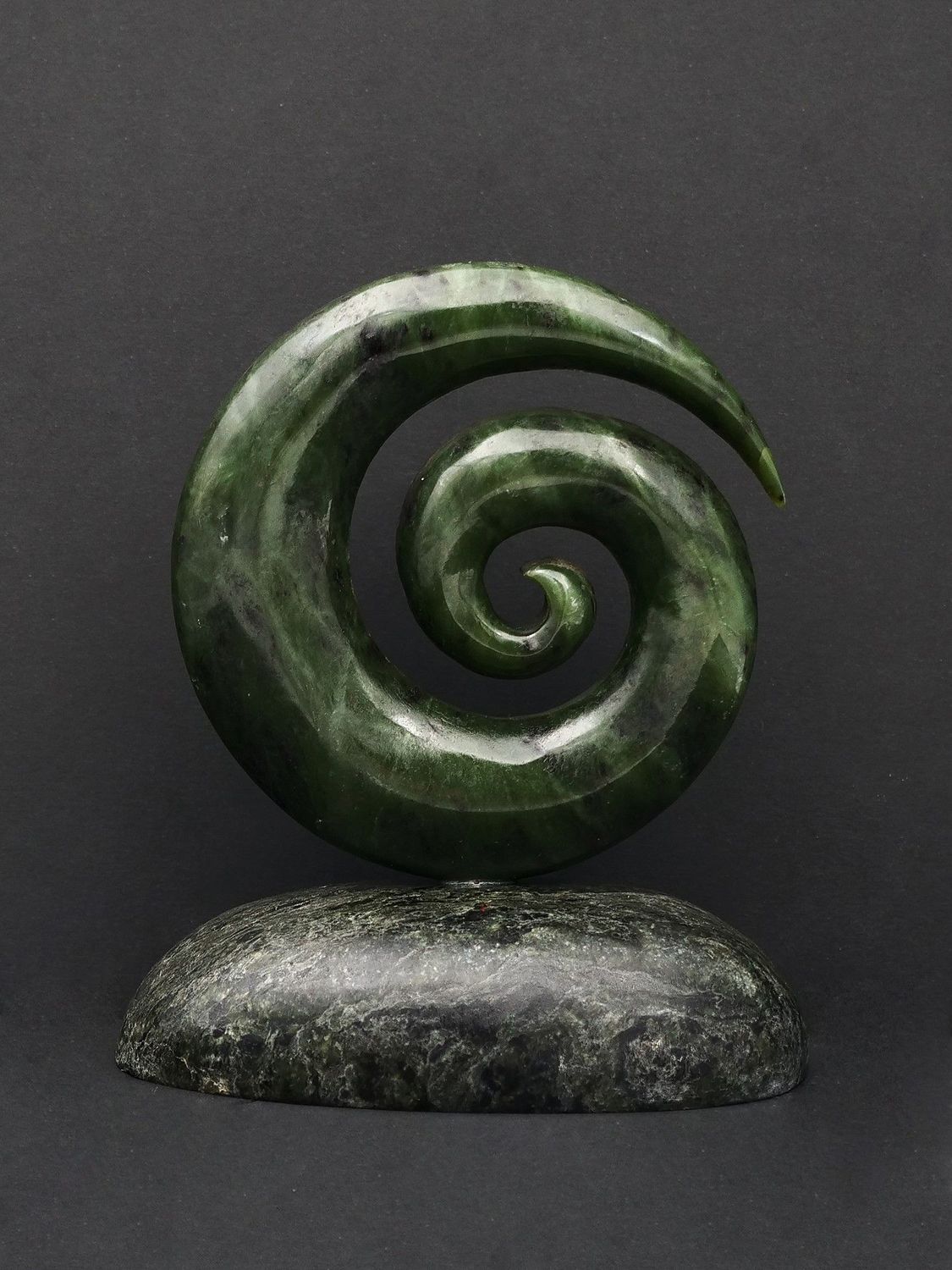 Moko Pounamu Koru NZ Genuine Kawakawa Serpentinite Greenstone - Kaitangata