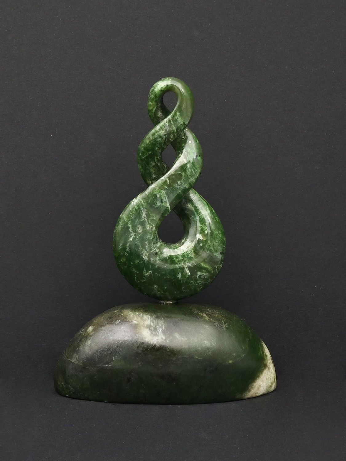Moko Pounamu Double Pikorua NZ Genuine Kahotea Kawakawa Greenstone - Ihuraua
