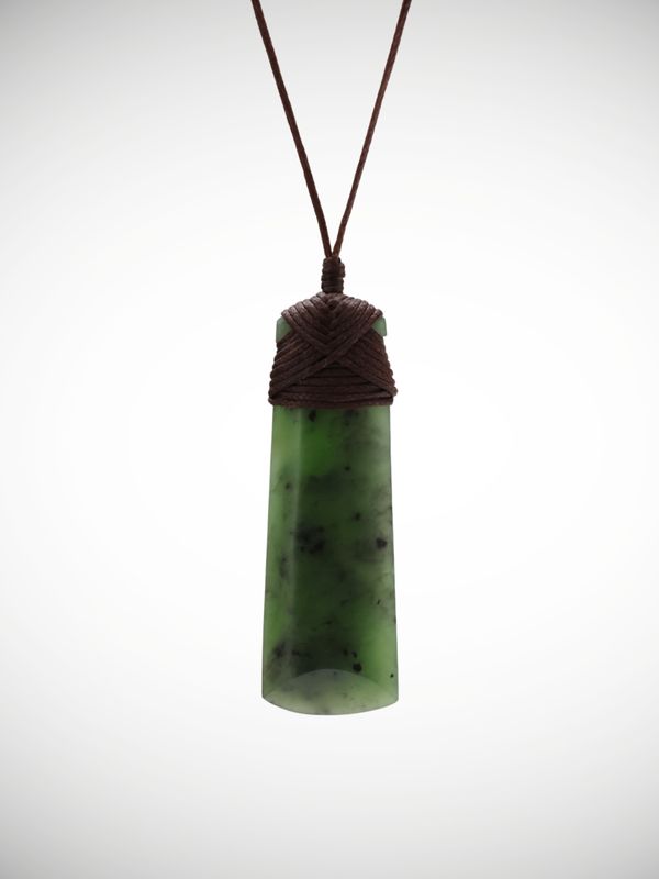 Moko Pounamu Toki Genuine NZ Kawakawa Greenstone - Makirikiri