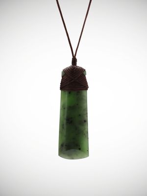 Moko Pounamu Toki Genuine NZ Kawakawa Greenstone - Makirikiri