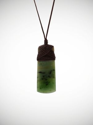 Moko Pounamu Toki Genuine NZ Kawakawa Greenstone - Makohine