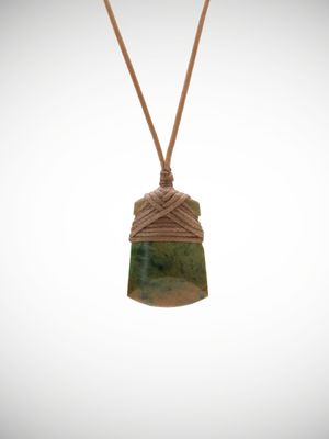 Moko Pounamu Toki Genuine NZ Marsden Flower Greenstone - Mangaharakeke