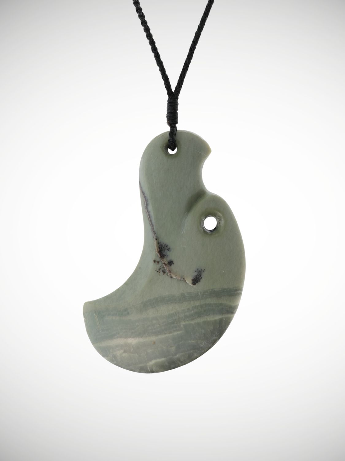 Moko Pounamu Manaia Genuine NZ Chatoyant Kahotea Greenstone - Awakeri