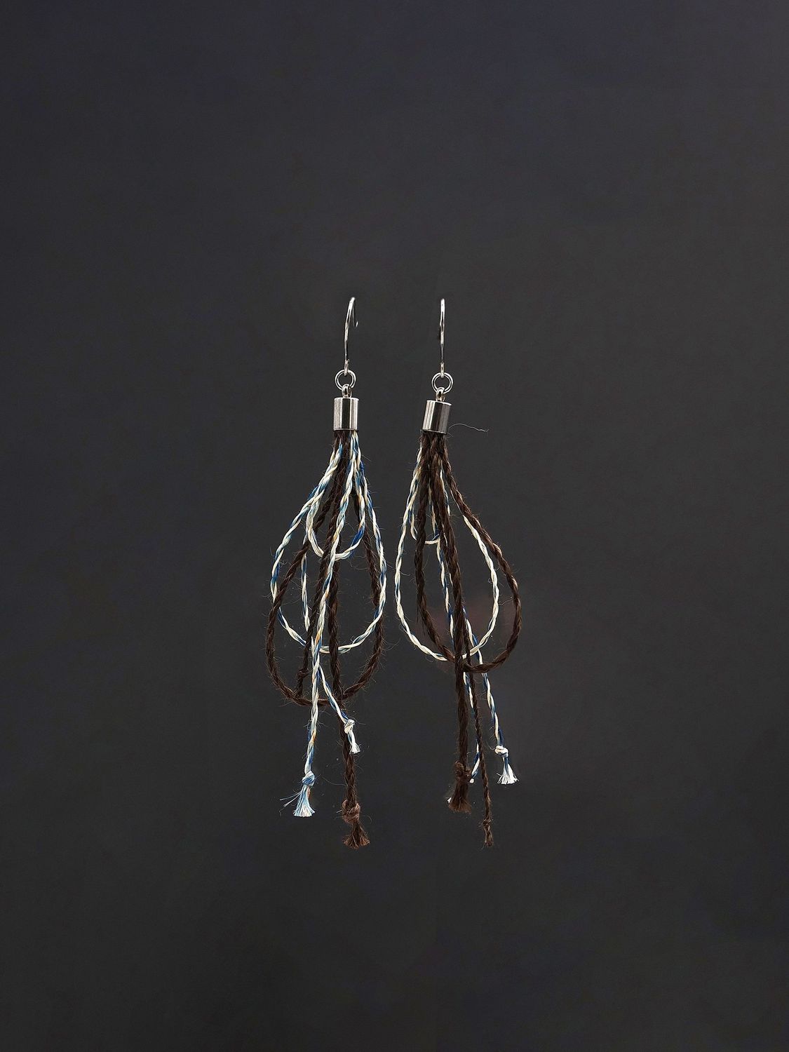 Moko Pounamu NZ Genuine Muka Earrings - kikorangi ma pango