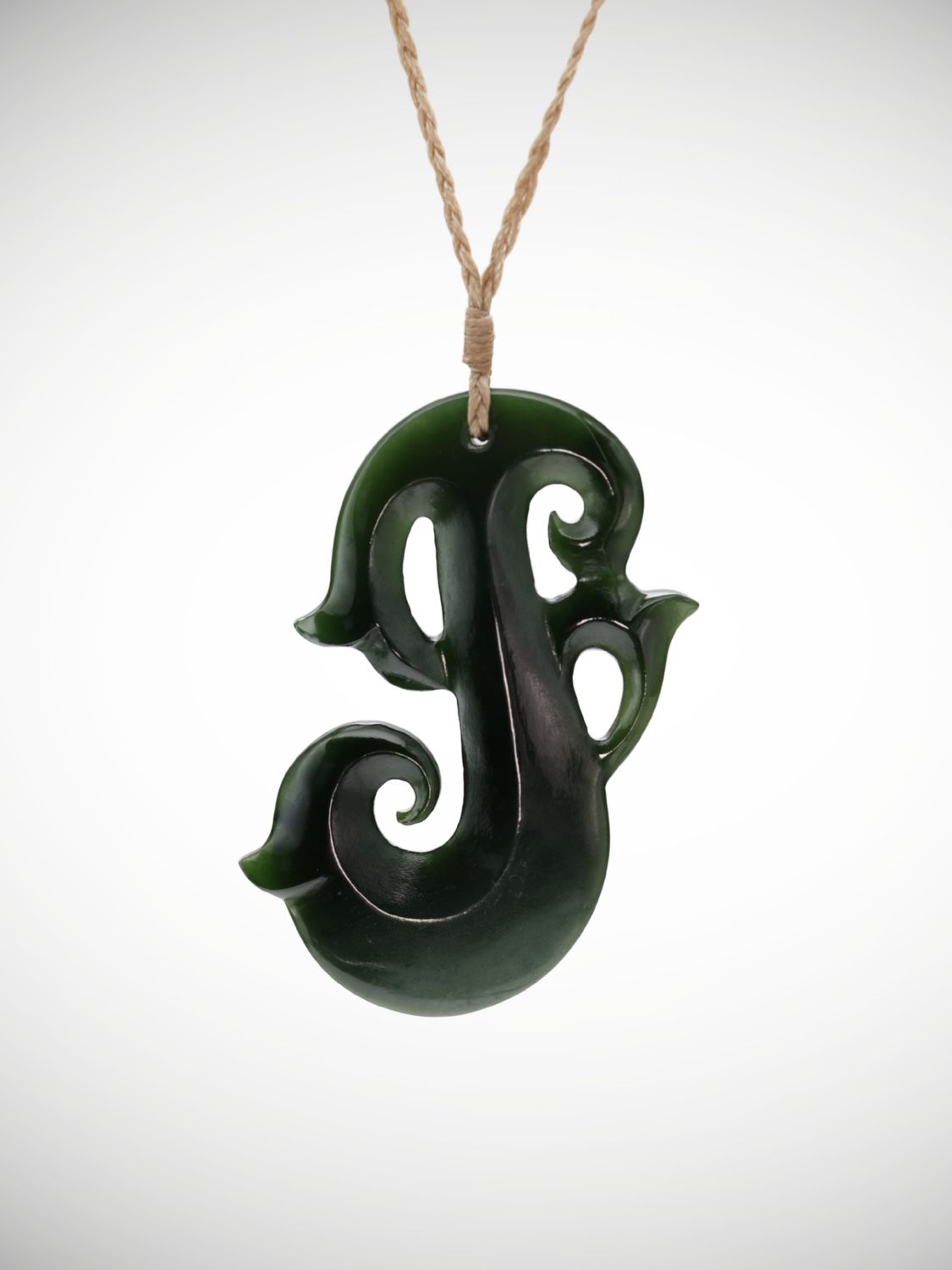 Moko Pounamu Manaia Genuine NZ Kawakawa Greenstone - Arapohue